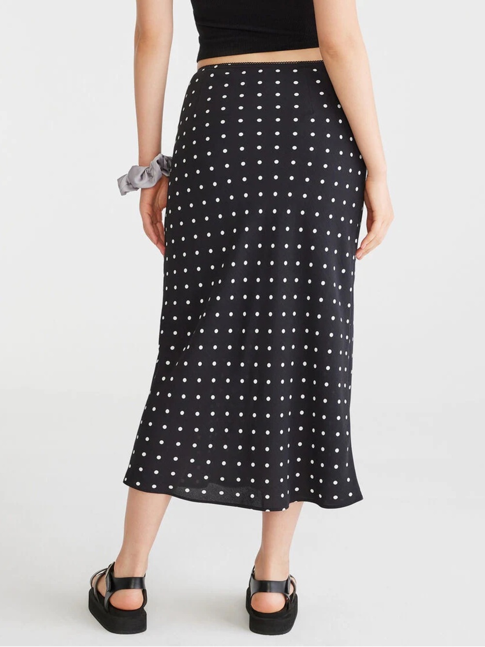 Aéropostale Black Polka Dot Midi Skirt - Classic Women's Skirt Small NWT